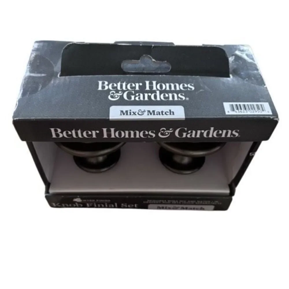 Better Homes & Gardens Pewter Finish Knob Finial Set *New*